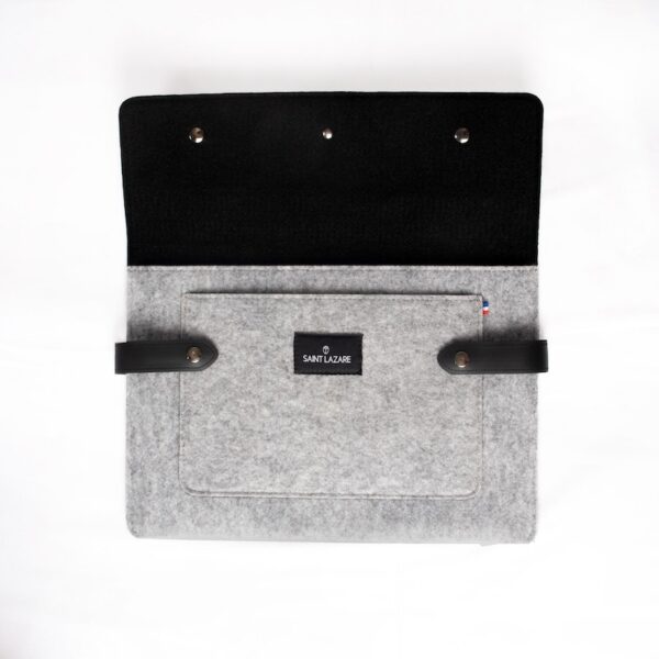 pochette d'ordinateur gris femme