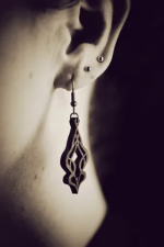 Art nouveau - Boucles d'oreilles en bois, alya bijoux